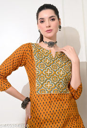 Amthi Pure cotton Ajrakh print A-line Kurti with Pocket