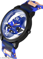 Analog Dial Blue Band Green Watch for Men & Boys – Stylish & Trendy