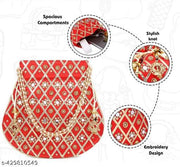 Mirror Worked Ethenic Potli Purse with pearls Handle