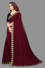 Gucci New Treanding Plain Georgette Saree For Partywear