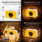 DPM Portable Music Speaker with Wireless Mic Bluetooth Karaoke Feature for Home Entertainment
