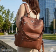25L Backpack Women's Fashion Backpack Purses Multipurpose Design Handbags and Shoulder Bag (Brown)