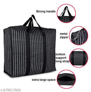 Large Big Heavy Duty Storage Organizer Reusable Canvas Shopper Bag with Strong Handles and Base with Covers Zip (62x32x58 CM) (Large)