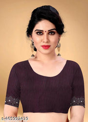 Women's Georgette Handloom Diamond Work Saree with Separate Blouse Piece