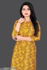 Women Fabric Printed Straight Kurti, Extra plus