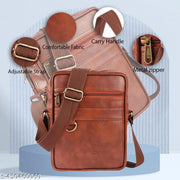 Sling Bag for Men Crossbody Slim Chest Bag for Men for Upto 16 -CM iPad Small Shoulder Side Bag with Earphone Port Water-resistant Mobile Bag Passport Bag for Travel