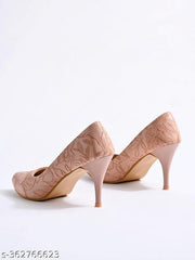 Shoetopia Classy Peach Pointed Toe Pumps For Women