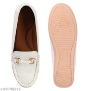 Fath Son Women's Synthetic Leather Ankle Black Women Comfortable Slip On Flat Loafer Ballet; Casual and Formal Footwear