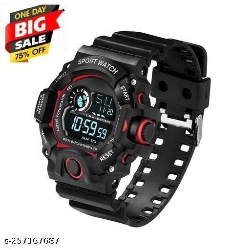 Sports Digital Watch with 6 LED Backlight & Silicone Strap