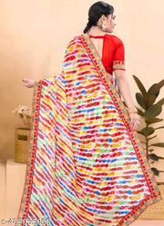 Designer top selling Laheria printed saree with blouse / Saree for women