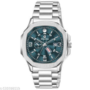 Day & Date Function Watch With Stainless Steel Chain Analog Watch - For Men