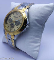 Analogue Gold Dial Watch For Men Elios-Gold-Silver