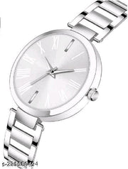New Solid Designer Black Silver Metal Analog Watches for Women
