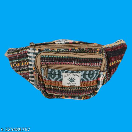 MYRIAD waist hemp bag Durable Hemp Belt Bag for Outdoor Activities Unisex Hemp Waist Pouch: A Fashionable Statement Size-(30 x 12 CM)