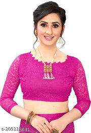 Brasso Net Pink Beads & Stone saree with blouse