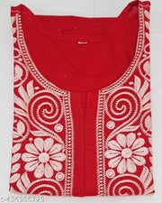 Cotton Kurti Lucknowi Computer Embroidery for women