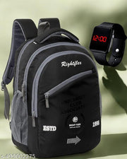 Stylish 35L Waterproof Laptop Backpack for Men & Women - Office, School, college, with free LED watch 001