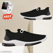 Trending Comfortable Shoes For Men With Free White LED Watch