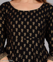 Stylish Rayon Gold Printed Kurti