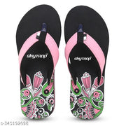 Skytrap Black, Pink Nubuck Eva Stylish & Comfortable Heels Slippers Flipflop for Women & Girls Combo of 2