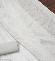 Top trending latest simple plain party wear/wedding Women's Jacquard Rapier Weaving White Cotton Silk Saree with Silver Zari Border & Rich Pallu | Premium Traditional Festive Wear Saree