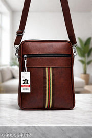 Men's Stylish Cross Body Sling Bag for 10 Inch Tablet | Leather Look Messenger Bag