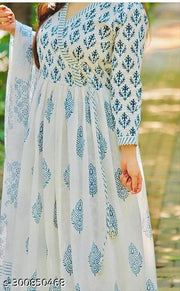 anarakali kurti dupatta blue