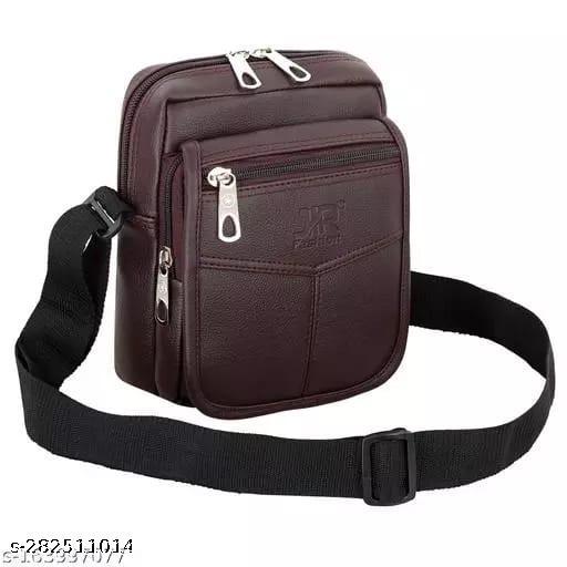 JATTIK PU Synthetic Leather Casual Formal Dailyuse Trendy Shoulder Daytrip Side Crossbody Office Slingbag For Men and women