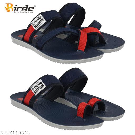 BRD-730-BRD-732 Grey Mesh Flip Flops For Men Combo Pack of 2