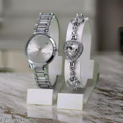 Classic Silver Round Dial Women's Watch