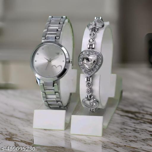 Classic Silver Round Dial Women's Watch