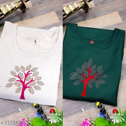 Fancy Festival Doimond Hot Fix Cotton Kurti Combo-2