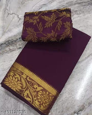 Women's Georgette Woven Work Saree With Unstitched Jacquard Silk Blouse Piece