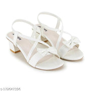 White solid medium heel for women and girls casual and party wear sandal and very light weight heel new latest design heel for every wear and every look is shine (White)