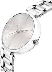 Best Quality Ethnic Silver Metal Chain Belt Analog Watches for Girls Watches for Women