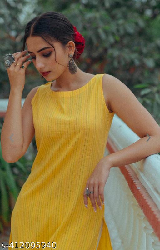 Indian Yellow Sleeveless Kurta