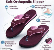 Aaksu DOCTOR ORTHOCOMFY Soft Women's Diabetic & Orthopedic Light Weight Slippers FlipFlops maroon pink