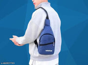 Unisex Adult Sling Bag Crossbody Shoulder Messenger Waterproof Short Trip Chest Bag (GREY AND NAVY BLUE CUTE COMBO) Fashion