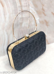Party Clutch for Women Trendy Black Color Box Clutch with Handle Dulhan purse Bridal Clutch