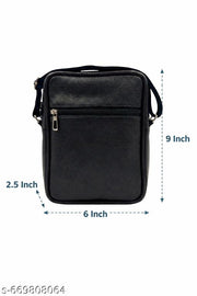 Crossbody Sling Bags || Stylish Shoulder Men & Women Cross Body Bag || Office Business Messenger Bag Water Resistant for Men and Women || (Pack of 1) || Black Colour