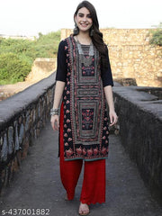 Stylish Women's Crepe Digital Printed Straight Kurti [Pack of 5]