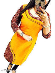 HF HOLYDAY FASHION Fancy Printed Cotton Designer Party Wear Kurtis Kurta for Girls Latest Design Button Kurties Top for Women Stylish Best Quality Beautiful New Floral Print Ladies Calf Length Long Pure Fabric Regular Use Simple College Branded Tops