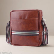 Stylish PU Synthetic Leather Men's Sling Bag Cross Body Travel Office Business messenger