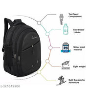 Bags & Backpack /college bag/school bag and office with rain cover  35 L (Black)