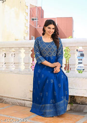 Women Printed Anarklai Kurti For Women & Girls