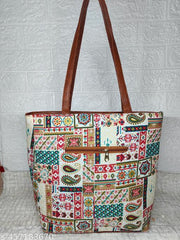 Stylish Women Handbag Betula Tote Bag | Ladies Purse ,ladies handbag printed,multicolour ladies bag,casual tote bag for women n girls,daily use ladies bag,lightweight fabric handbag,big handbag for women.
