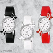Grace look Butterfly Designer watch for Women&Grils(Pack of3)