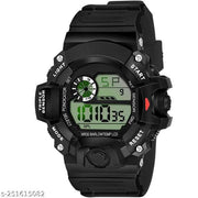 Multicolor Digital Watch ALL MULTI-FUNCTION AVAILABLE ( DATE / TIME / ALARM / LIGHT / DAY ) Illuminated Display Sports Digital Multicolor Dial Black Silicon Strap Men's Watch sporst Watch For Men Boys Watch