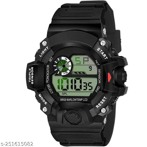 Multicolor Digital Watch ALL MULTI-FUNCTION AVAILABLE ( DATE / TIME / ALARM / LIGHT / DAY ) Illuminated Display Sports Digital Multicolor Dial Black Silicon Strap Men's Watch sporst Watch For Men Boys Watch