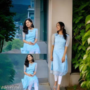 Daily Wear Luxurious Embroidered Heavy Net Kurtis with Sequins and Lining for Women